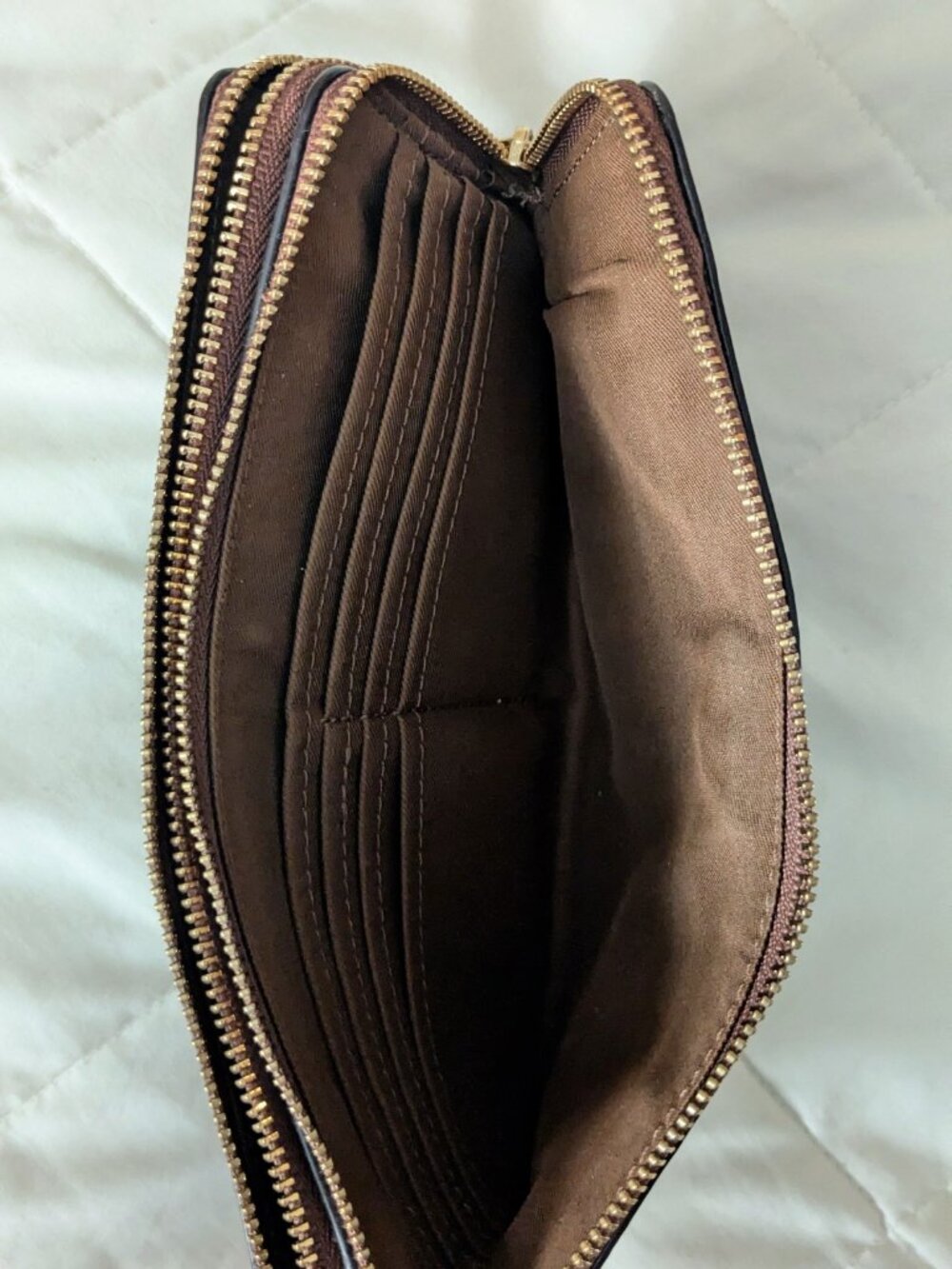 Coach Madison Double Corner Zip Wallet Wristlet in Saddle Brown 2 Style F87587 - Picture 5 of 8